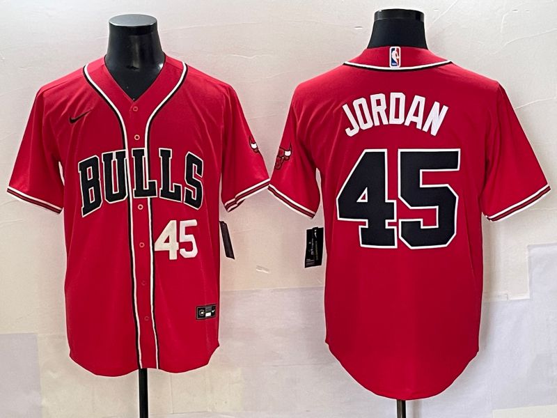 Men 2025 Chicago Bulls 45 Jordan Red Joint Name Nike NBA Jersey style 2